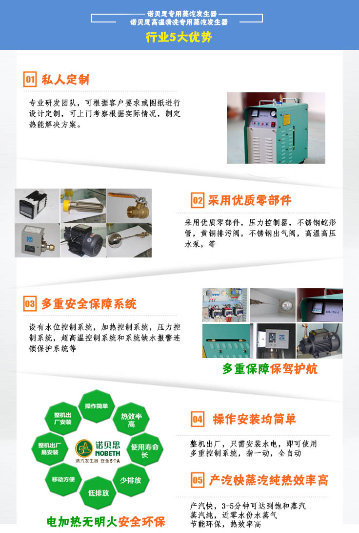 3-6-9kw高溫清洗小型蒸汽發生器五大優勢