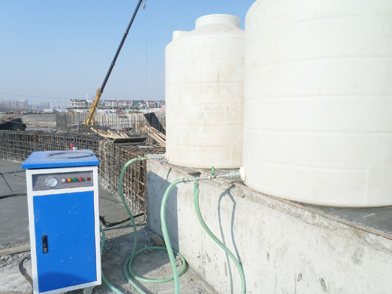 南京地鐵路橋基建蒸汽養護現場